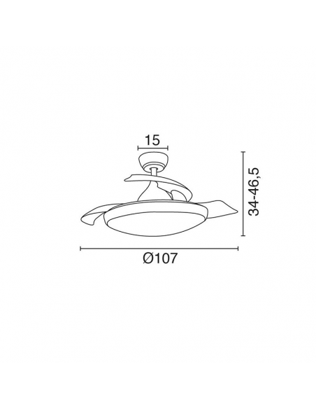 Ventilateur de plafond LED blanc Nuba mesures