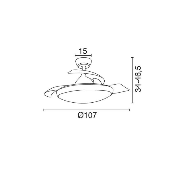 Ventilador plafón LED blanco Nuba medidas