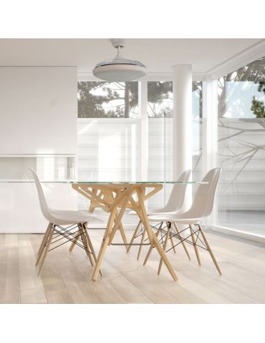 Ventilador plafón LED blanco Nuba ambiente