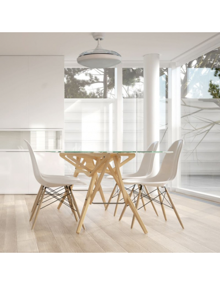 Ventilador plafón LED blanco Nuba ambiente