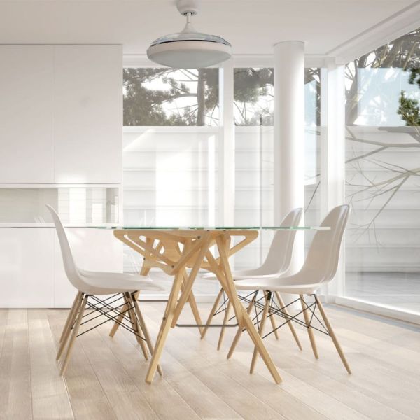 Ventilador de teto LED branco Nuba ambient