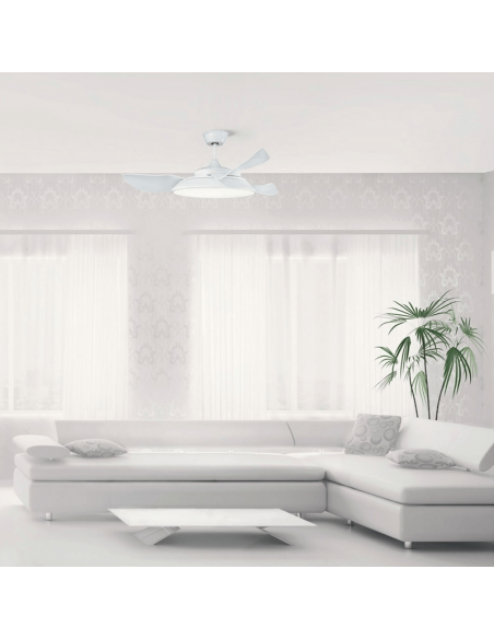 Ventilador LED poderoso Lince branco ambiente