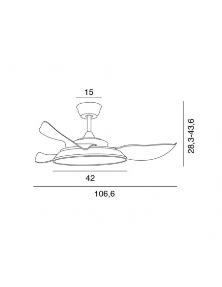 Ventilateur LED blanc puissant Lince mesures