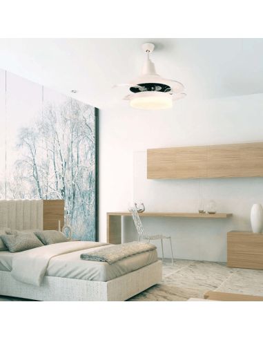 Ventilador plafón LED Bell motor DC ambiente