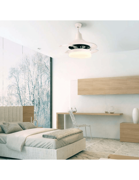 Ventilador plafón LED Bell motor DC ambiente