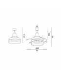 Ventilador plafón LED Bell motor DC medidas