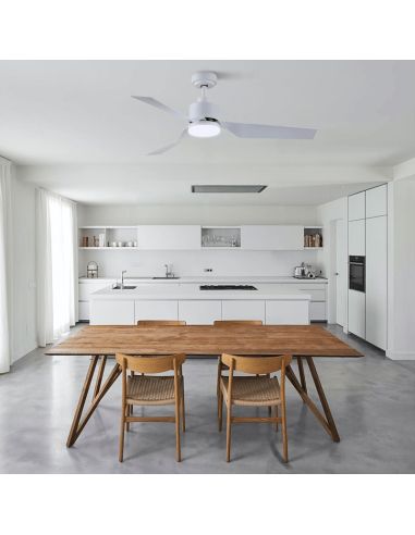 Ventilador LED silencioso Ekos branco ambiente