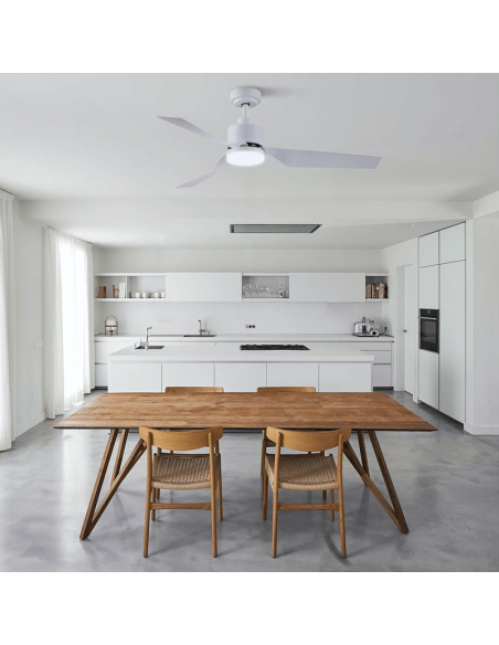 Ventilador LED silencioso Ekos branco ambiente