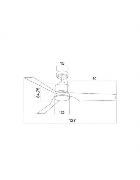 Ventilateur LED silencieux Ekos mesures