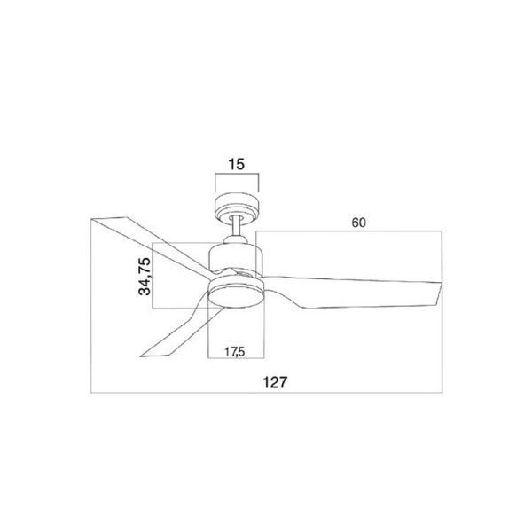 Ventilateur LED silencieux Ekos mesures