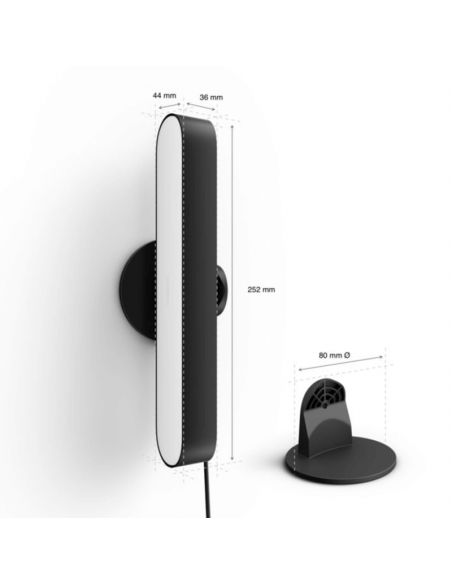 Hue Play barre lumineuse double pack noir mesures