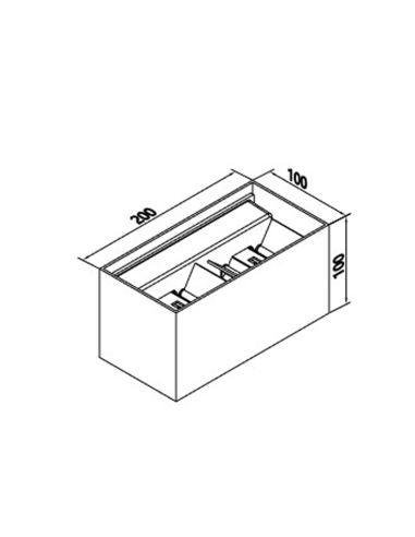 Aplique LED rectangular Davos Gris medidas