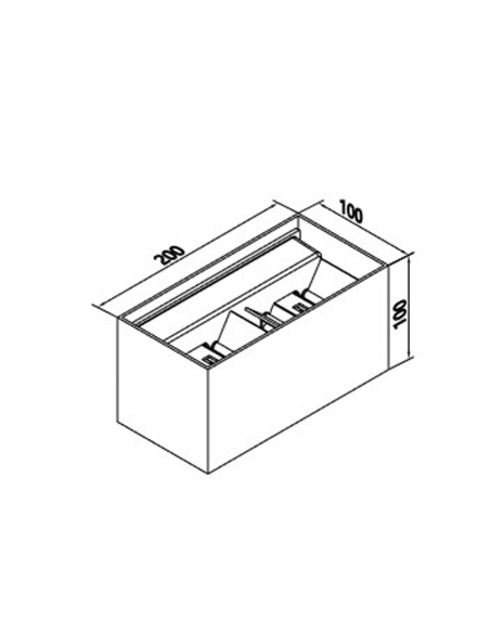 Luminaire LED rectangulaire blanc Davos, dimensions