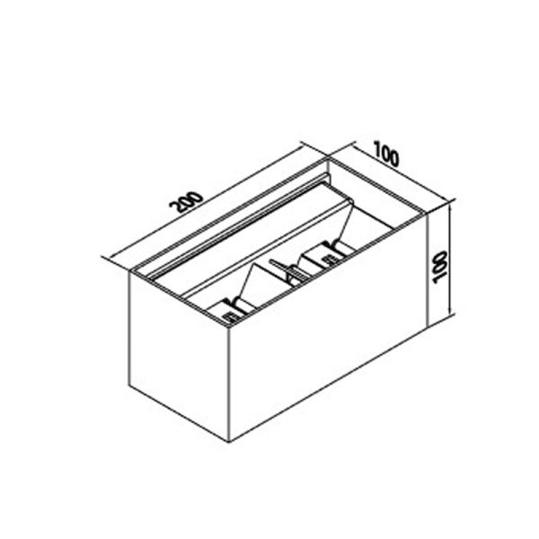 Aplique LED rectangular Davos blanco medidas