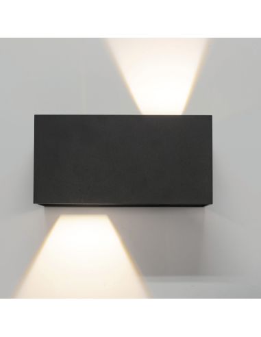 Candeeiro de parede LED preto areado...