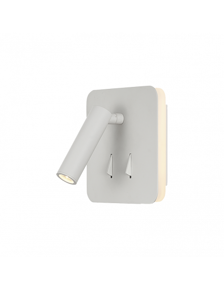 Applique LED carrée Cayman avec lecteur blanc