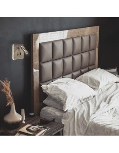 Candeeiro de parede LED quadrado Cayman com leitor de bronze ambiente