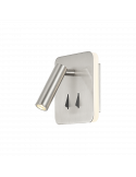 Applique LED carrée Cayman avec lecteur argenté