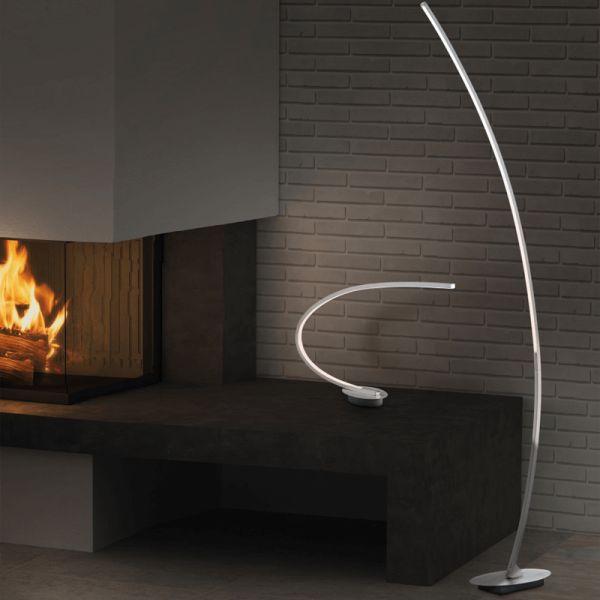 Lampadaire en métal Solo ambiant aluminium poli