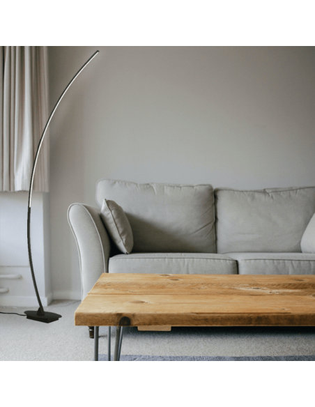 Lampadaire LED minimaliste solo noir ambiant