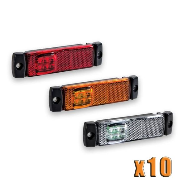 Bolsa 10 Pilotos de posición LED para remolque de Galibo Blanco, Rojo, Naranja | LeonLeds