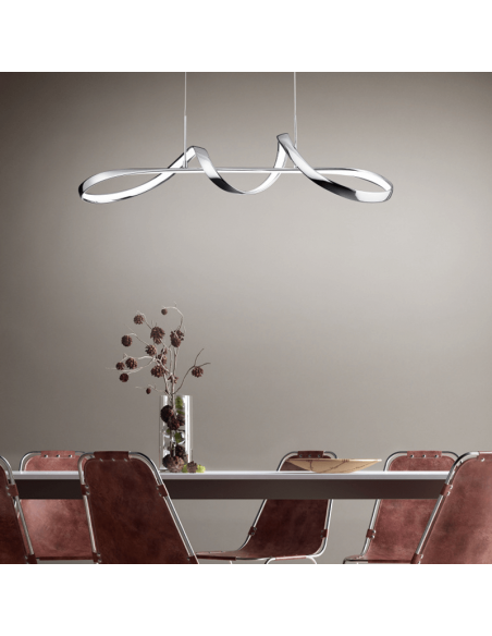 Lámpara LED colgante minimalista Perugia cromo ambiente