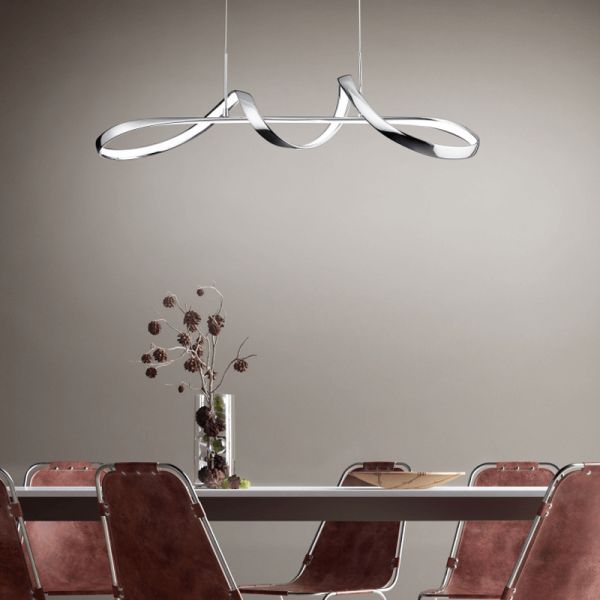 Lámpara LED colgante minimalista Perugia cromo ambiente