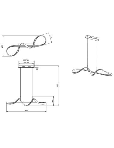 Luminária pendente de LED minimalista Perugia ambiente