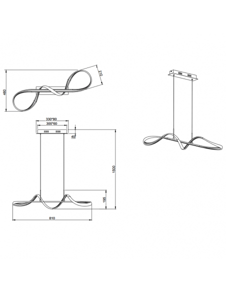 Lámpara LED colgante minimalista Perugia ambiente