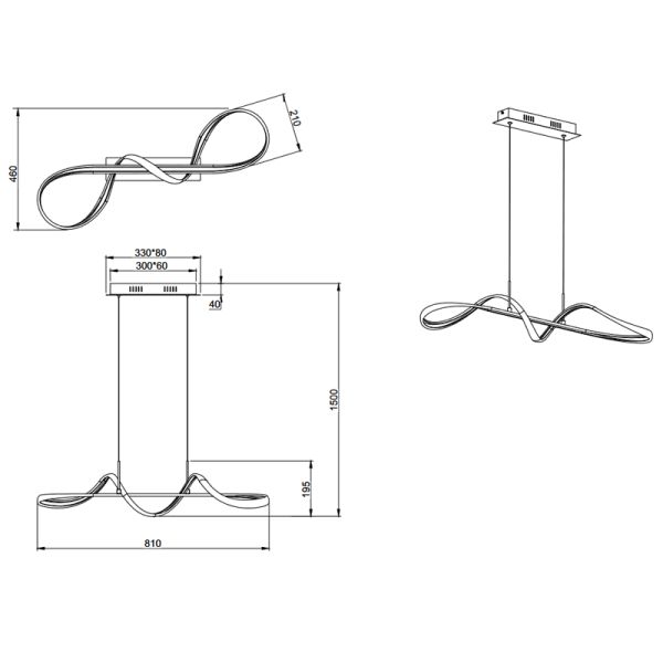 Luminária pendente de LED minimalista Perugia ambiente