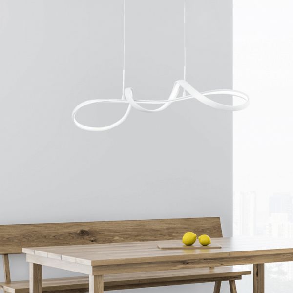 Lámpara LED colgante minimalista Perugia blanca ambiente