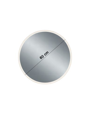 Mesures du miroir LED rond Aurora