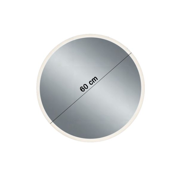 Mesures du miroir LED rond Aurora