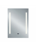 Espejo rectangular Ilona con luz LED lateral y reloj