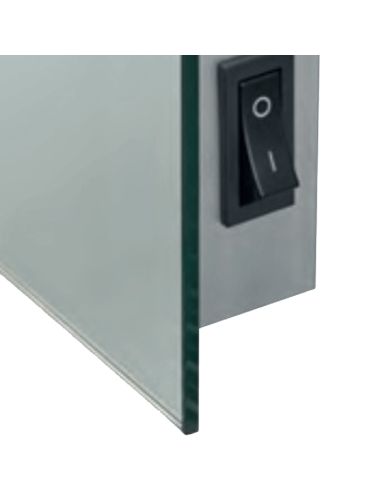 Espelho retangular Ilona com luz LED lateral do interruptor