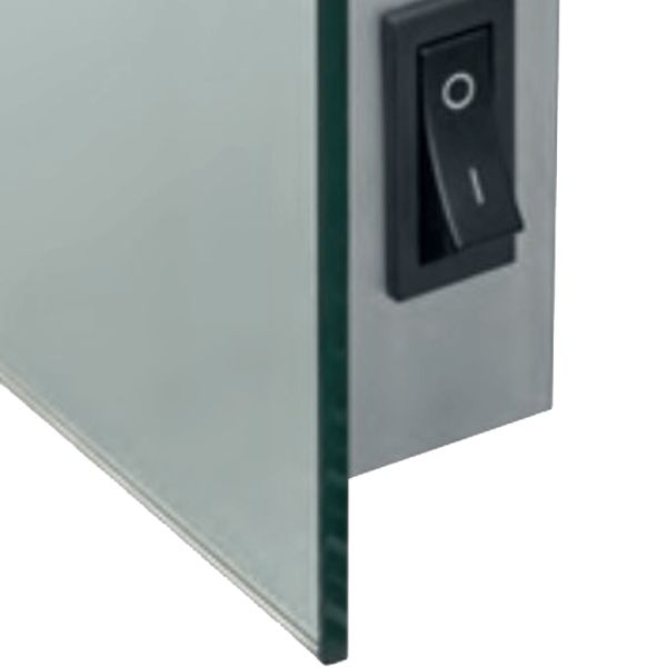 Espelho retangular Ilona com luz LED lateral do interruptor