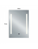 Espejo rectangular Ilona con luz LED lateral medidas