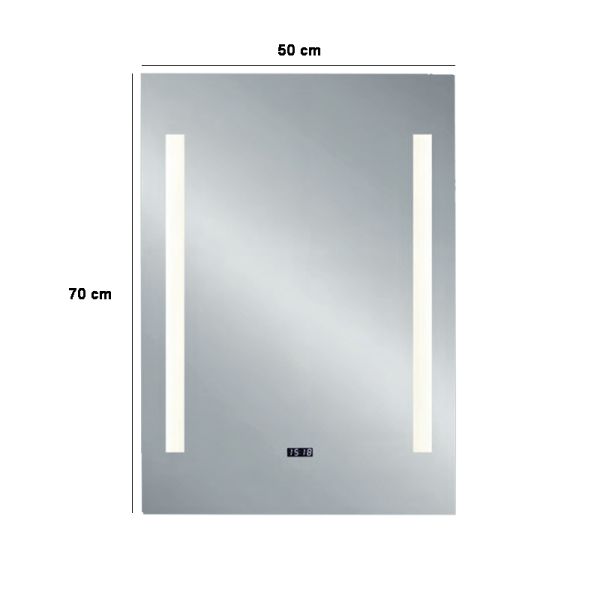 Espejo rectangular Ilona con luz LED lateral medidas