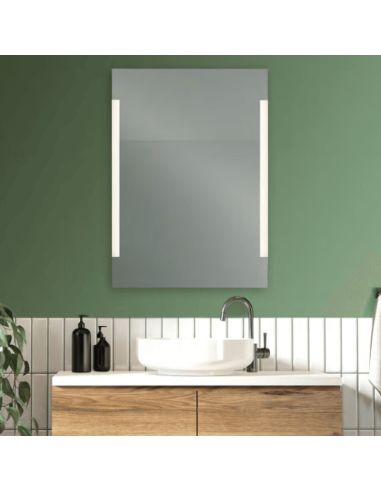 Espejo LED rectangular Lucia para baño ambiente