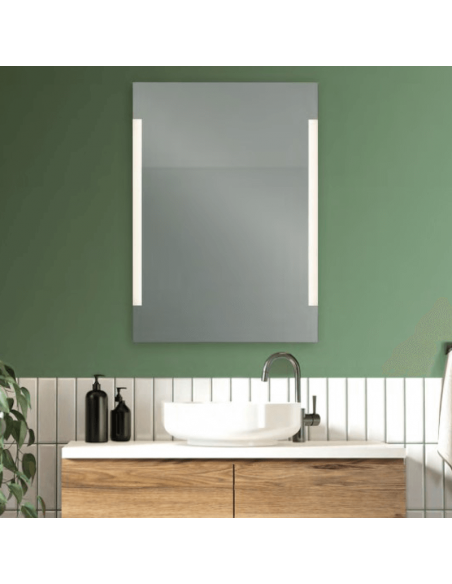 Espejo LED rectangular Lucia para baño ambiente
