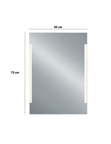 Espejo LED rectangular Lucia para baño medidas