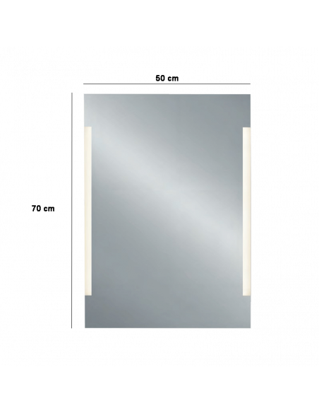 Espejo LED rectangular Lucia para baño medidas