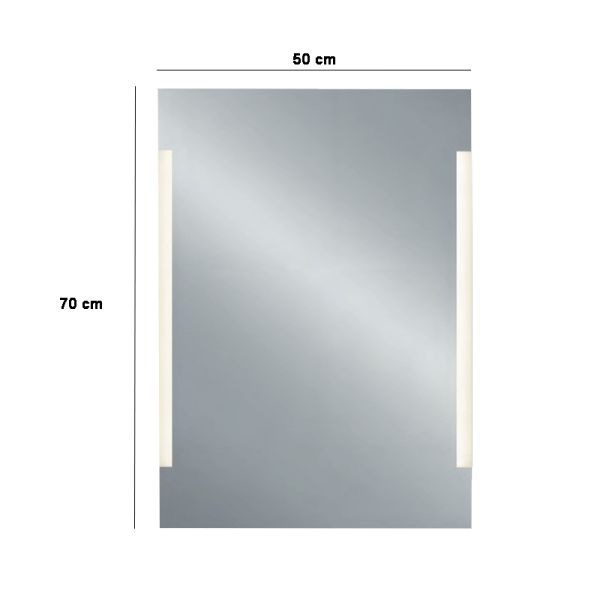 Espejo LED rectangular Lucia para baño medidas