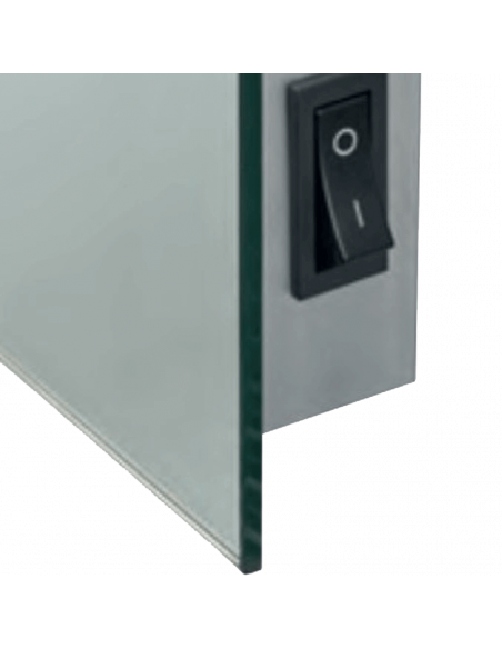 Espejo LED rectangular Lucia para baño interruptor