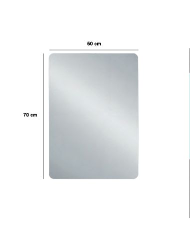 Mesures du miroir LED rétro-éclairé de la lune rectangulaire