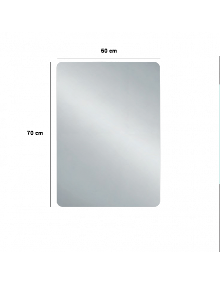 Mesures du miroir LED rétro-éclairé de la lune rectangulaire