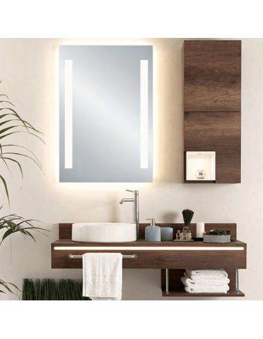 Espejo con luz LED rectangular Senna ambiente