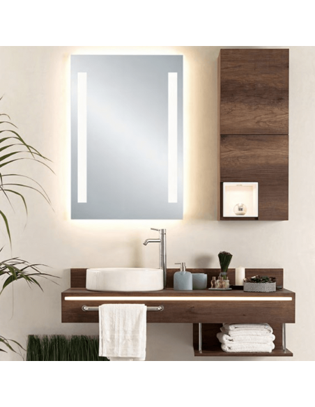 Espejo con luz LED rectangular Senna ambiente