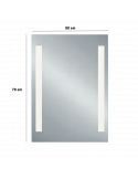 Espejo con luz LED rectangular Senna medidas