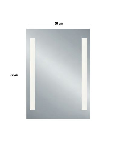 Miroir avec lumière LED rectangulaire Senna mesures